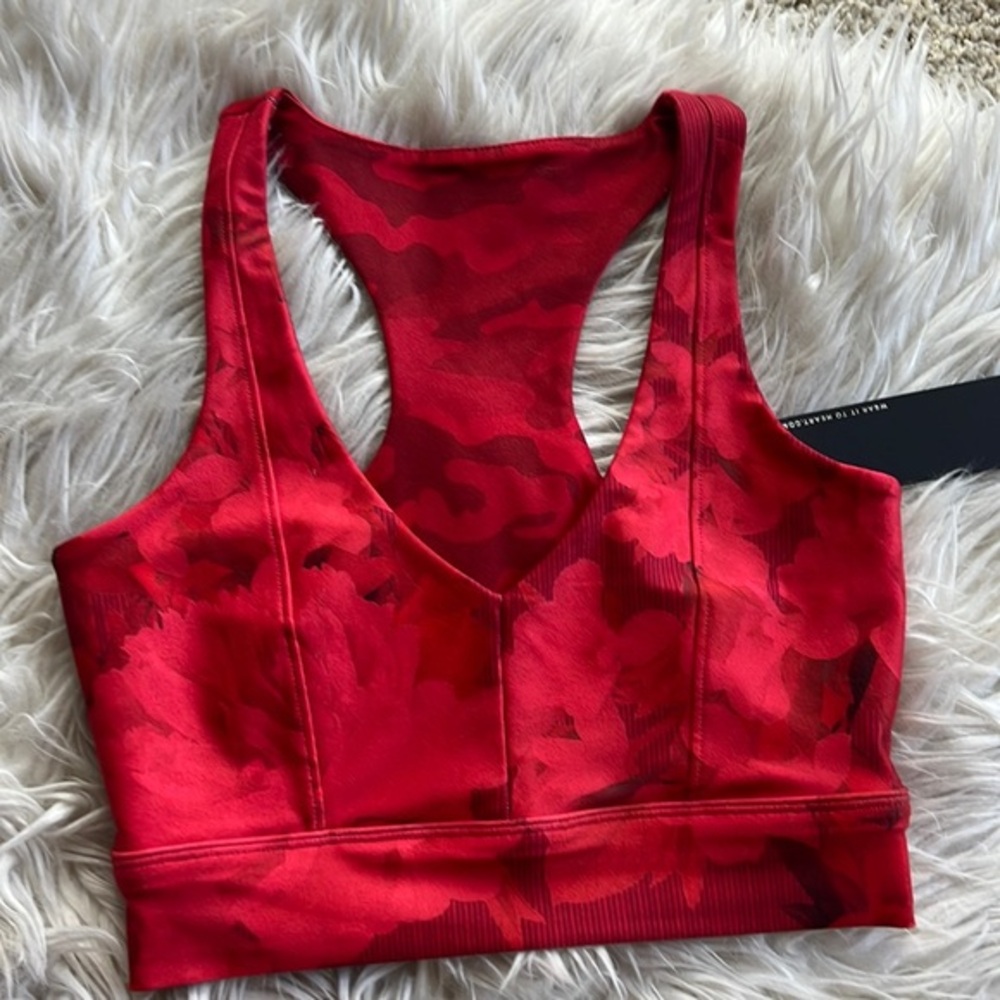 WEAR IT TO HEART red floral sports bra